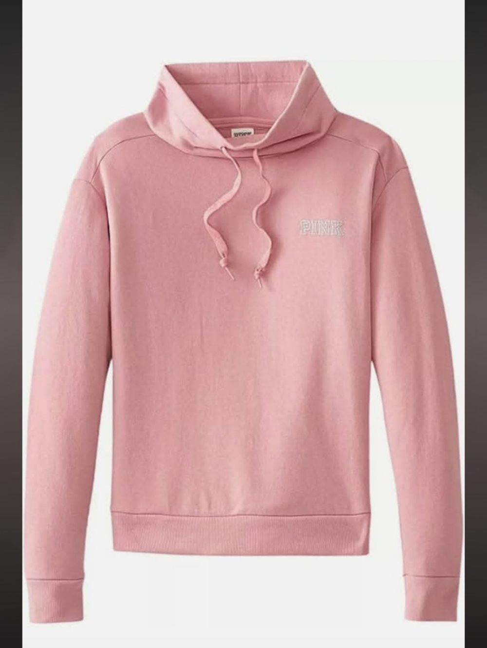 PINK VS Pink & Silver Foil & Rhinestone 💎 Funnel Neck Pullover Sweatshirt & Jog